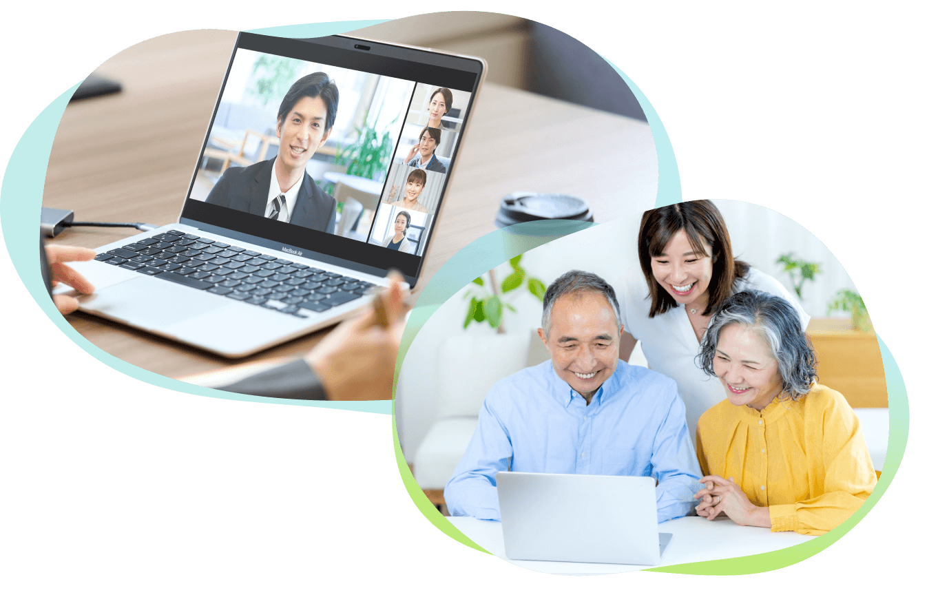 WEB会議で話すお客様がたのイメージ画像